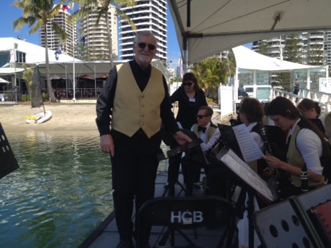 The master at his station, preparing to bless the fleet.