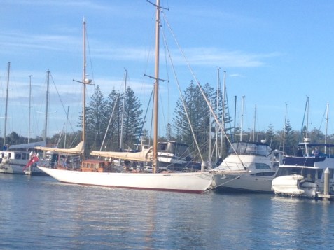 Sails down and spirits high for the fleet blessing!